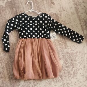 Charming Polka Dot and Tulle Dress for Kids